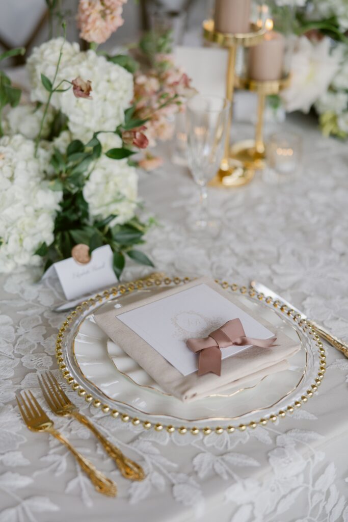 table setting at wedding recpeption
